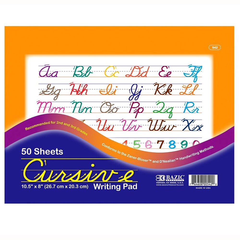 3 Practice Cursive Hand Writing Pad Book Learn to Write Workbook 2nd-3rd Grades