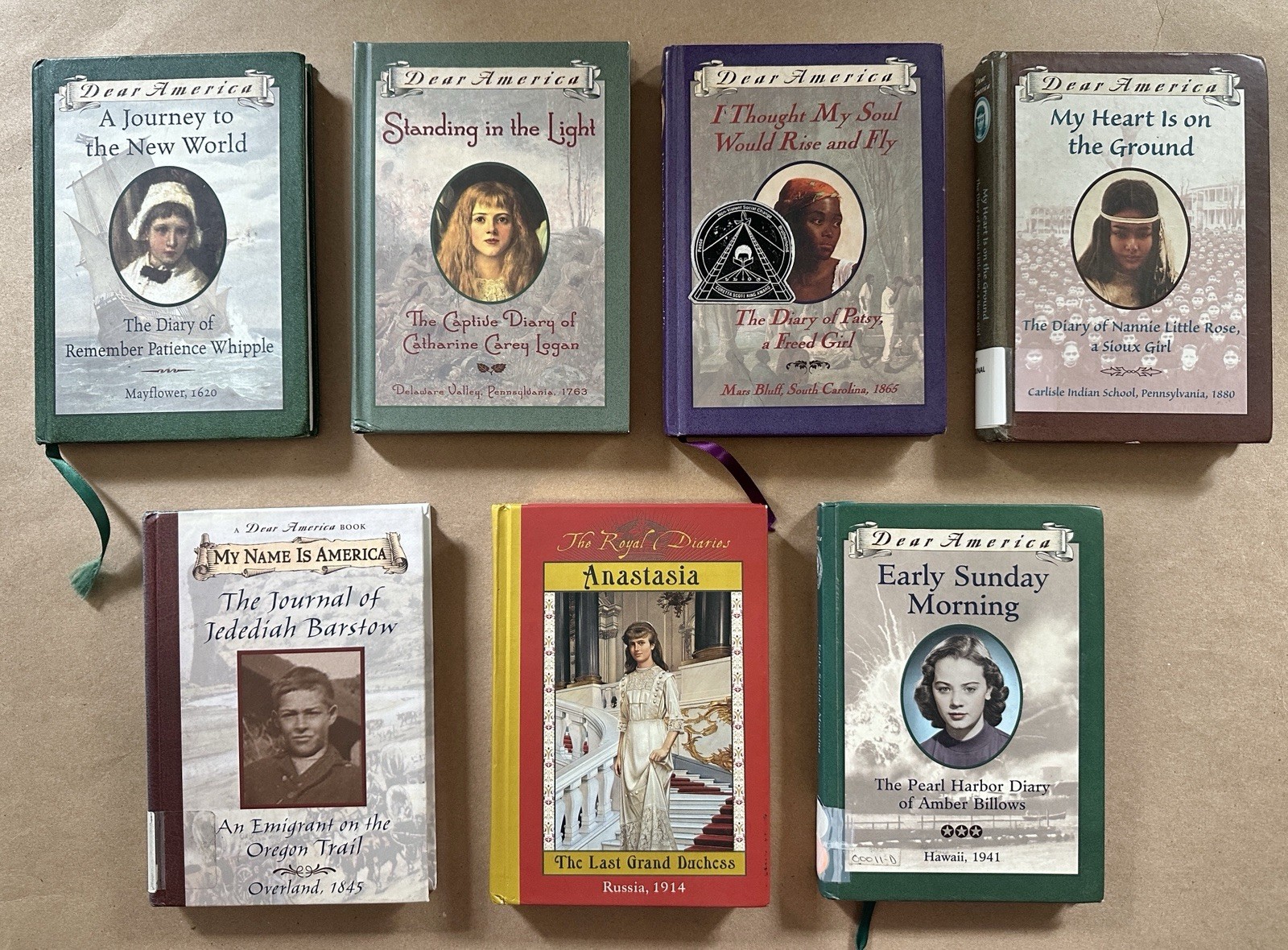 Lot of 7 Hardcover Dear America The Royal Diaries My Name Is America VTG Books