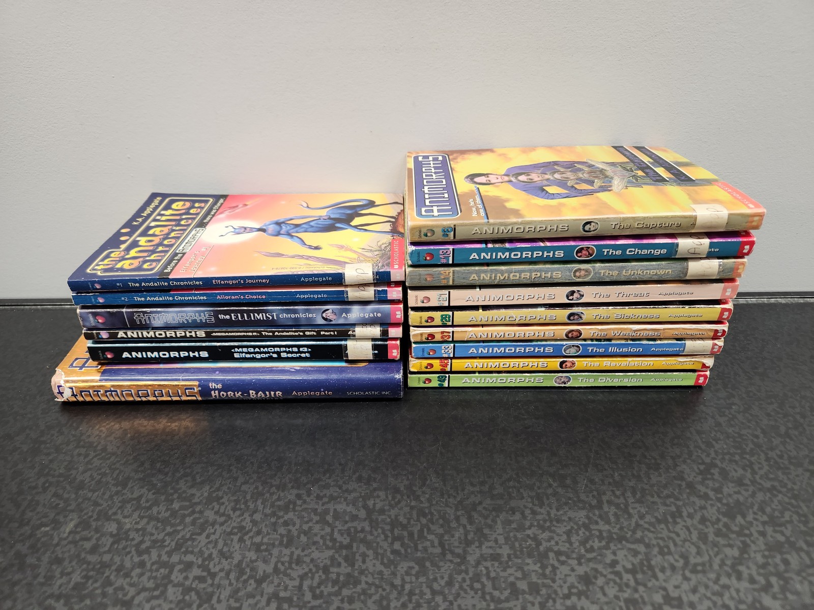 Lot of (15) Animorphs & Andalite Book Lot K.A. Applegate Series, No Duplicates